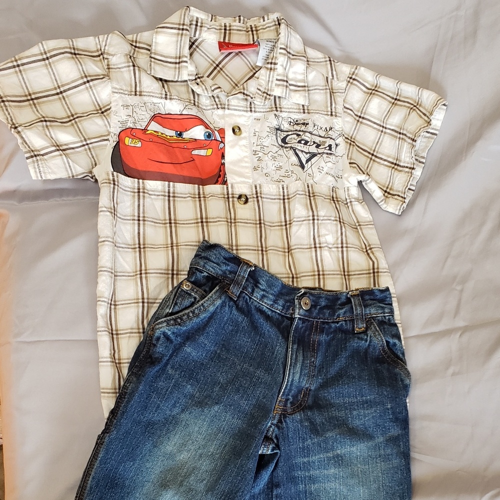 NWOT Lightning McQueen button down shirt